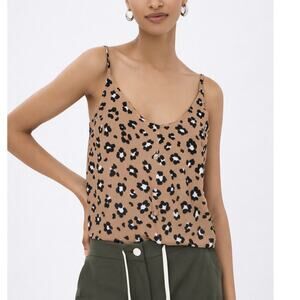 Thakoon Collective Womens Animal Print Slip Tank Sz 6 Cami Y2k Cheetah